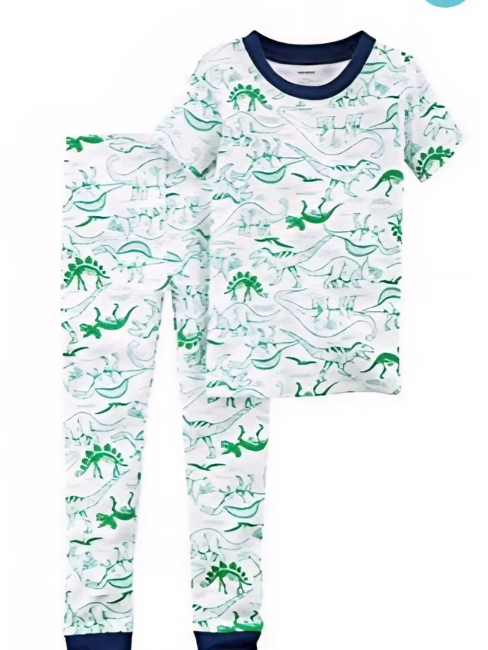 NWT Carter's White & Green Dinosaur Pajama Set